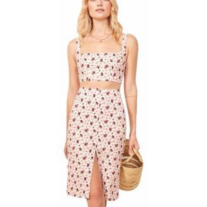 Reformation | Floral Print Knee Length Skirt Sm 4